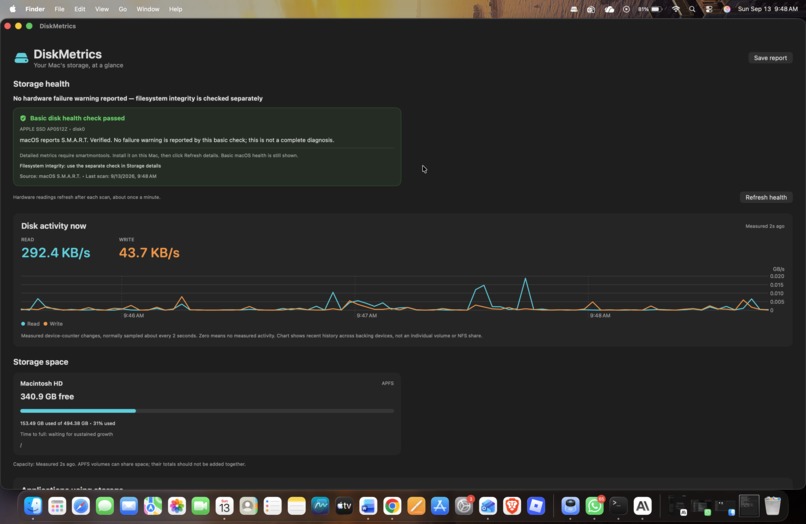 DiskMetrics main dashboard